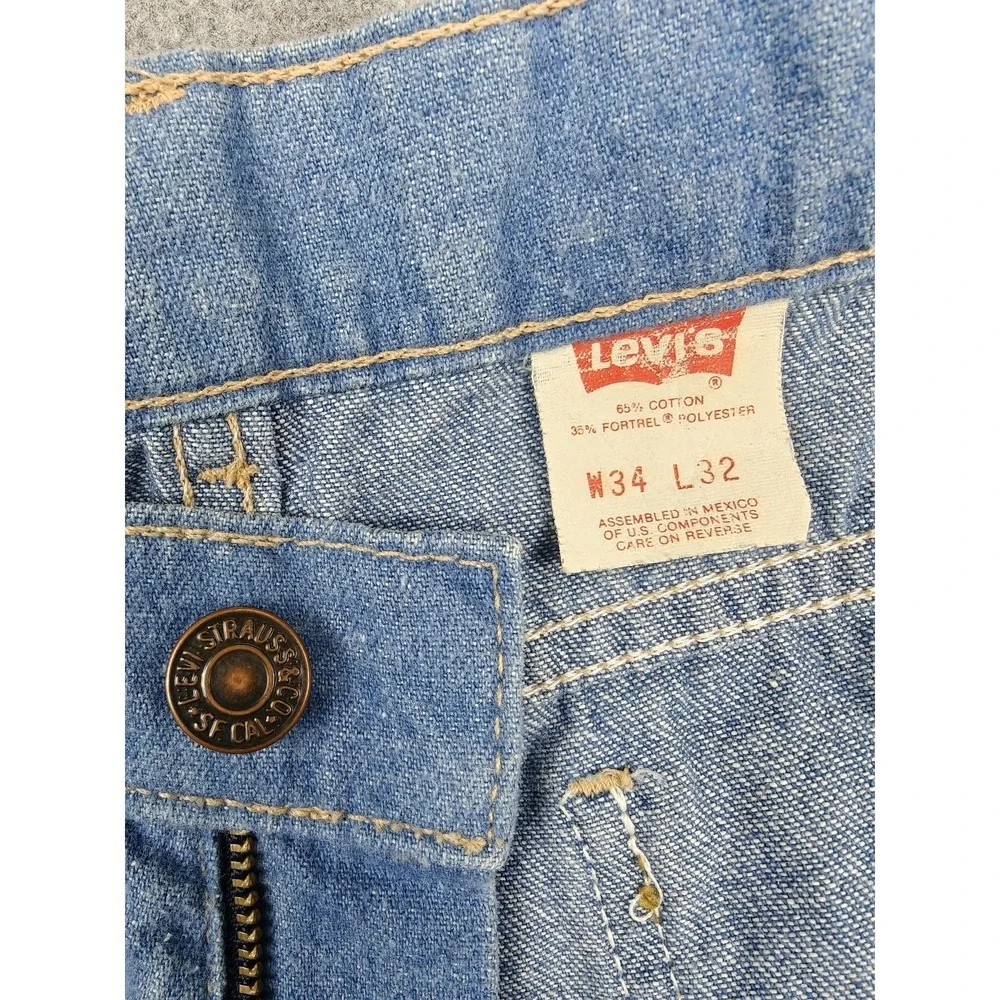 Vintage Levis Jeans Mens 34x32 Light Wash Relaxed Straight Orange Tab‎ Denim
